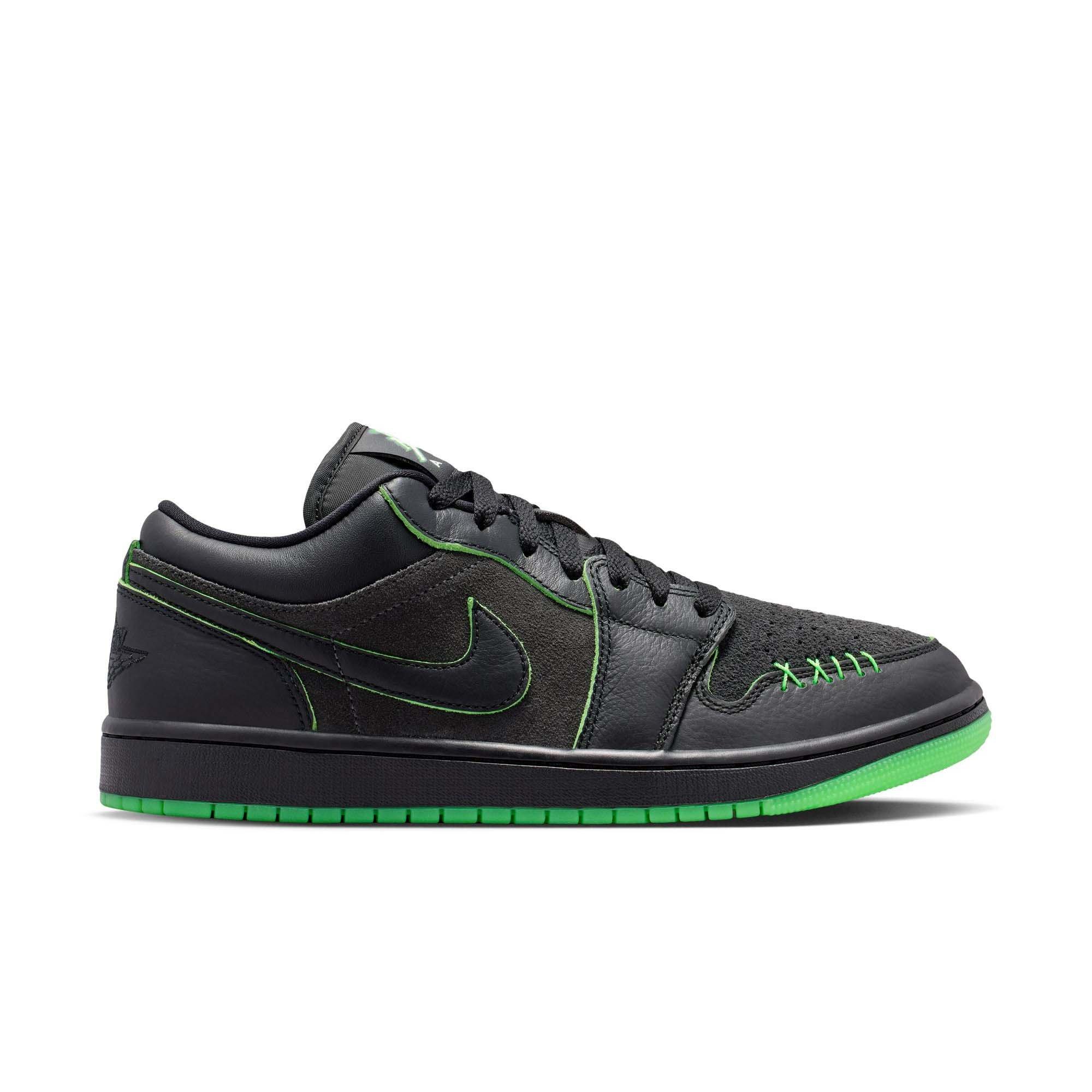 Jordan 1 Low SE "Black/Scream Green/Dk Smoke Grey" Men's Shoe - BLACK/GREEN